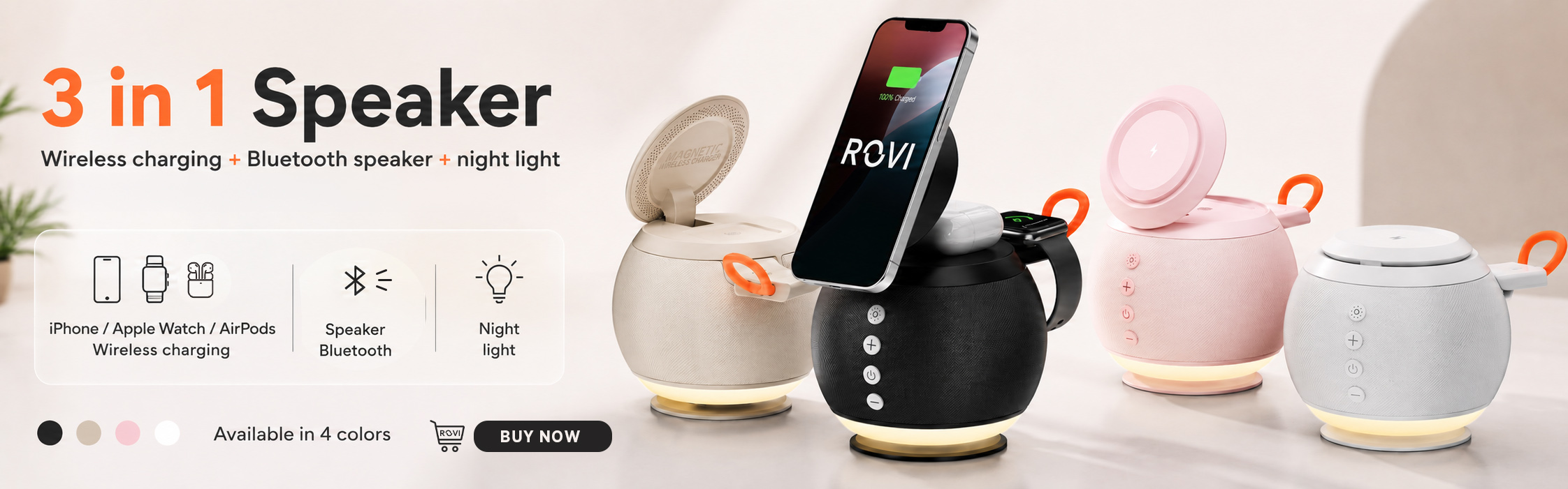 charging station 3 in 1 bluetooth speaker led